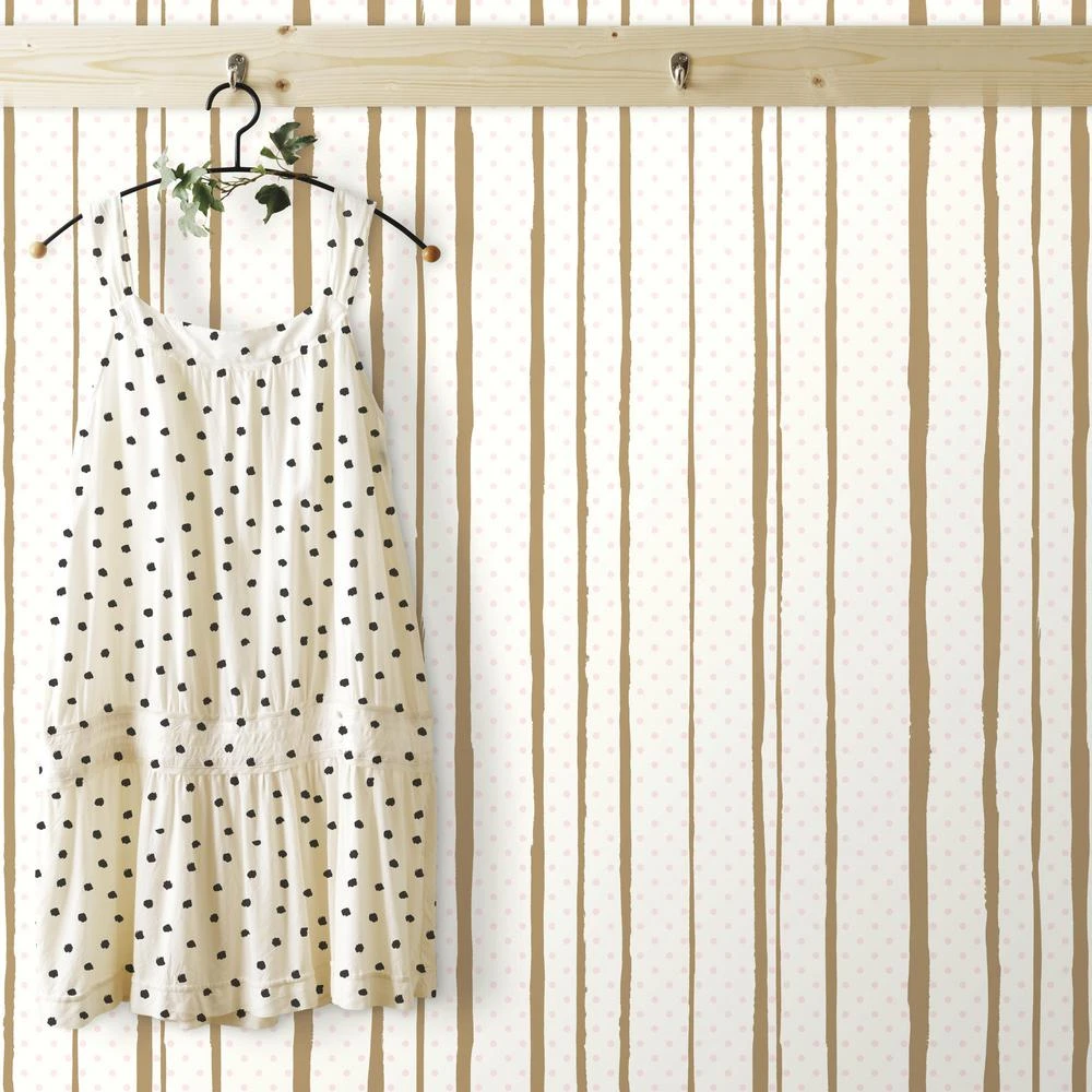 Roommates All Mixed Up Peel & Stick Wallpaper In Pink And Gold - Image 4