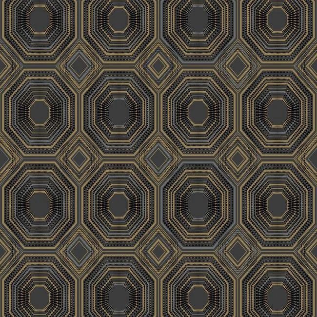 Roommates Bee's Knees Peel & Stick Wallpaper In Black And Gold