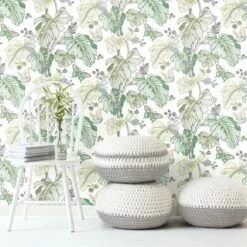Roommates Boho Palm Peel & Stick Wallpaper In Green