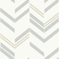 Roommates Chevron Stripe Peel & Stick Wallpaper In Grey