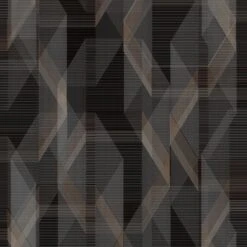 Roommates Debonair Geometric Peel & Stick Wallpaper In Black And Grey