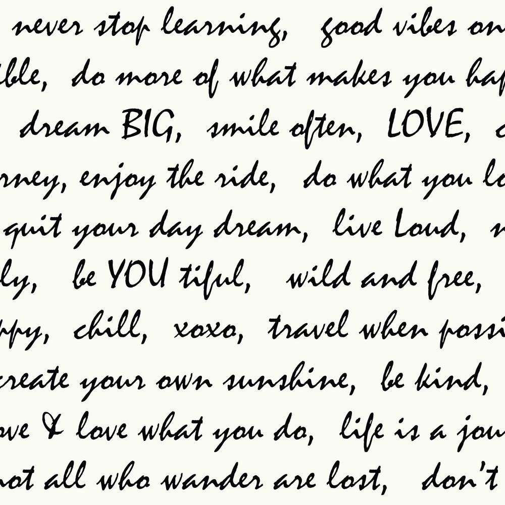Roommates Dream Big Script Peel & Stick Wallpaper In Black