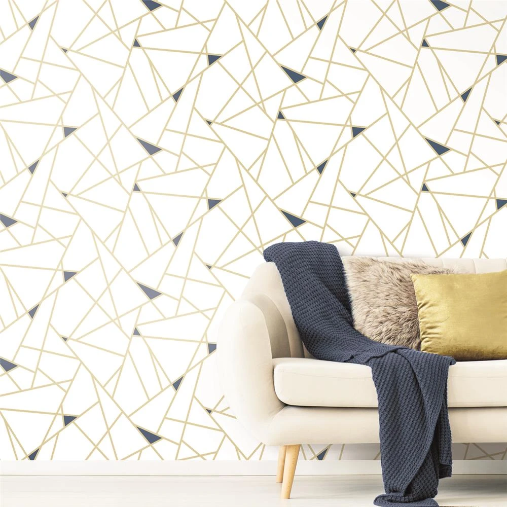 Roommates Fracture Peel & Stick Wallpaper In Gold - Image 3