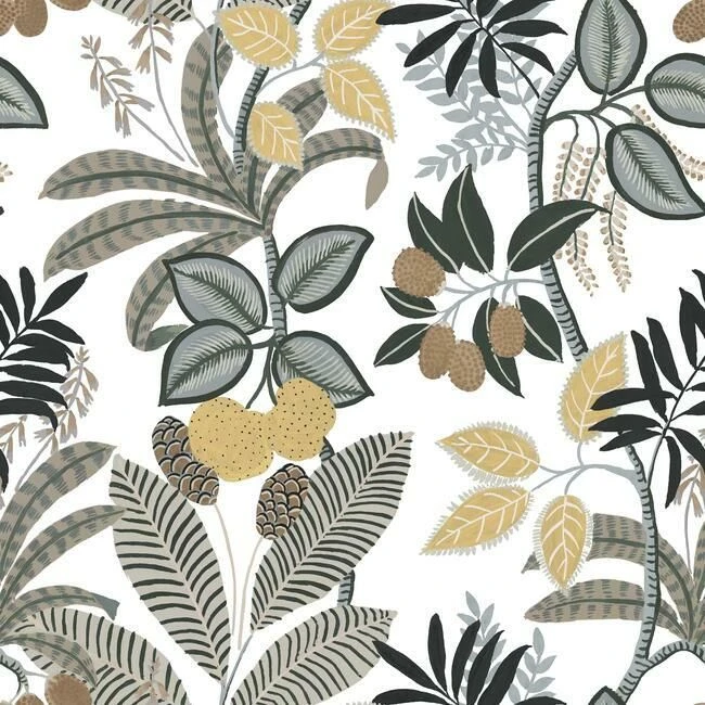 Roommates Funky Jungle Peel & Stick Wallpaper In Neutral And Yellow 1 Roommates Funky Jungle Peel & Stick Wallpaper In Neutral And Yellow
