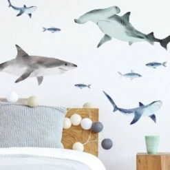 Sharks Peel And Stick Wall Decal - RoomMates -Roommates GUEST 1492a441 7741 4144 87f9 185d5fc3001c