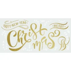 Merry Christmas Quote Peel And Stick Giant Wall Decal With Metallic Ink Gold - RoomMates -Roommates GUEST 185bd158 5751 482e ab94 f4b8088e9fb1