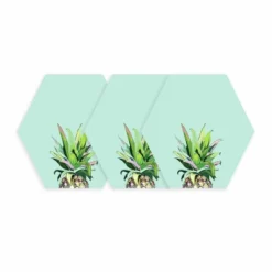 Pineapple Crown Dry Erase Hexagon Peel And Stick Wall Decal Green - RoomMates