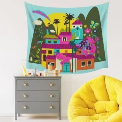 Encanto Casa Madrigal Tapestry Black/Pink/Blue - RoomMates -Roommates GUEST 2aa2a133 f325 4b56 bc38 8db68fb5667c