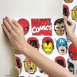 Marvel Comics Classic Faces Peel & Stick Wallpaper - RoomMates -Roommates GUEST 3d1790c3 b350 47ef 90b6 9bac6b6ddd6a