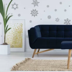 Glitter Snowflakes Peel And Stick Wall Decal Gray - RoomMates -Roommates GUEST 464fabe9 2273 4e61 873e 40d7c2ae4a2a