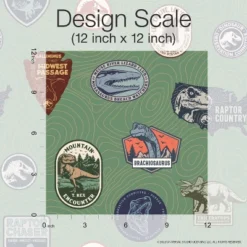 Jurassic World Badges Peel And Stick Wallpaper Green - RoomMates -Roommates GUEST 4f3f70b8 1197 49b2 a36c 81b6fef1020d