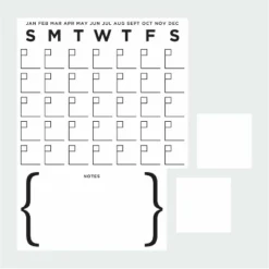 Dry Erase Calendar Peel And Stick Giant Wall Decal Set White/Black - RoomMates -Roommates GUEST 59ae8aa1 a904 4942 babf dc4edf966433