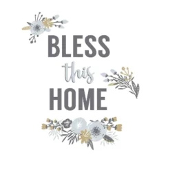 Bless This Home Floral Quote Peel And Stick Wall Decal - RoomMates -Roommates GUEST 63abcd85 f03c 41b4 b1f6 91fdacdfc62e