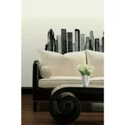 Cityscape Peel And Stick Giant Wall Decal Black - RoomMates -Roommates GUEST 65e39dfa eefc 40e9 92e7 3357647bb1c3
