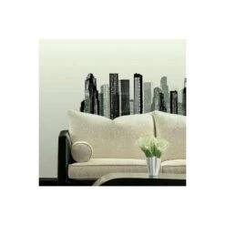 Cityscape Peel And Stick Giant Wall Decal Black - RoomMates -Roommates GUEST 7961fdd7 95f6 42ff 98a4 738d57c4e808