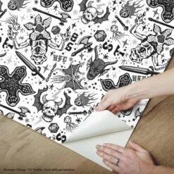 Stranger Things Hellfire Club Peel And Stick Wallpaper Red - RoomMates -Roommates GUEST 861d6016 1527 4163 bc3c 571d034326b3