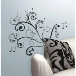 Music Note Scroll Peel And Stick Wall Decal Black - RoomMates -Roommates GUEST 8e3923cc 3726 4a62 a05e 3fe402a6f989