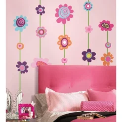 Flower Striped Peel And Stick Giant Wall Decal - RoomMates -Roommates GUEST 8f0530ae 9b2d 4832 996f 3ef8c13c1670