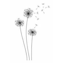 WHIMSICAL DANDELION Peel And Stick Wall Decal Black - ROOMMATES