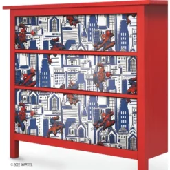 Spider-Man Cityscape Peel And Stick Wallpaper Red/Blue/Gray - RoomMates -Roommates GUEST a54cb51a 23ad 4bbf 886b d18d2d1323f7