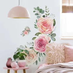 Roses Peel And Stick Giant Wall Decal Pink - RoomMates -Roommates GUEST a8740dd2 4f8d 4460 bebb 5842d9ae7fe7