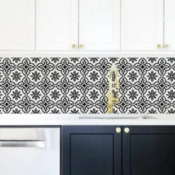Ornate Tile Backsplash Peel And Stick Giant Wall Decal Black/White - RoomMates -Roommates GUEST af03b87b fcda 4d20 9894 7ff354dcba67