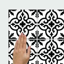 Ornate Tile Backsplash Peel And Stick Giant Wall Decal Black/White - RoomMates -Roommates GUEST b512dd58 45a9 4b11 9617 cf1c19f2346f