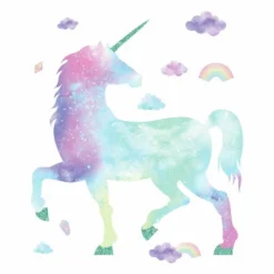 Glitter Galaxy Unicorn Peel And Stick Giant Wall Decal - RoomMates