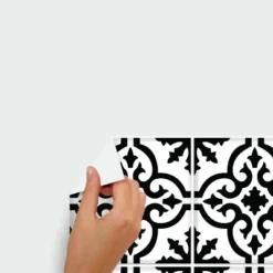 Ornate Tile Backsplash Peel And Stick Giant Wall Decal Black/White - RoomMates -Roommates GUEST cdd78d73 7f64 4357 ba83 363ca3efd438