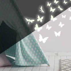 Butterflies And Dragonflies Glow In The Dark Wall Decal White - RoomMates
