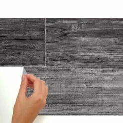 RoomMates Distressed Barn Wood Plank Peel And Stick Wallpaper Black -Roommates GUEST f9a0250e e38b 4043 9d00 8d4abdb0b056
