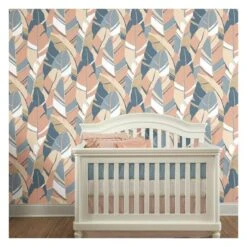 Roommates Hearts Of Palm Peel & Stick Wallpaper In Pink -Roommates HeartsOfPalmPeel StickWallpaperinPinkbyRoomMatesforYorkWallcoverings 2