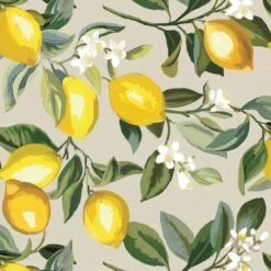 Roommates Lemon Zest Peel & Stick Wallpaper In Yellow And Beige