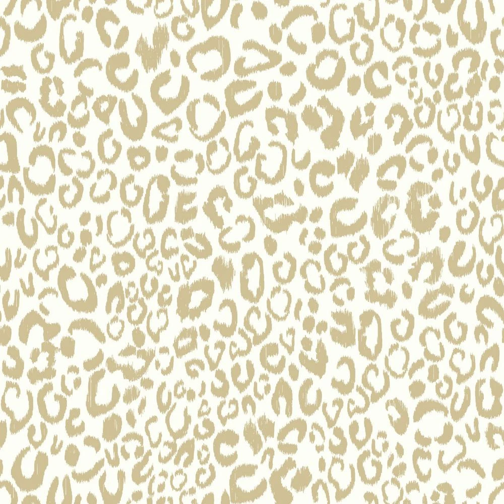 Roommates Leopard Peel & Stick Wallpaper In Gold