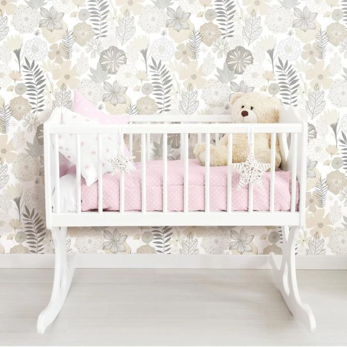 Roommates Perennial Blooms Peel & Stick Wallpaper In Beige - Image 2