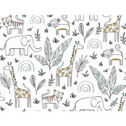 Roommates Jungle Menagerie Peel & Stick Wallpaper In White
