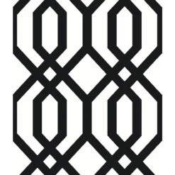 Roommates Gazebo Lattice Peel & Stick Wallpaper In Black And White