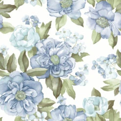 Roommates Watercolor Floral Bouquet Peel & Stick Wallpaper In Blue