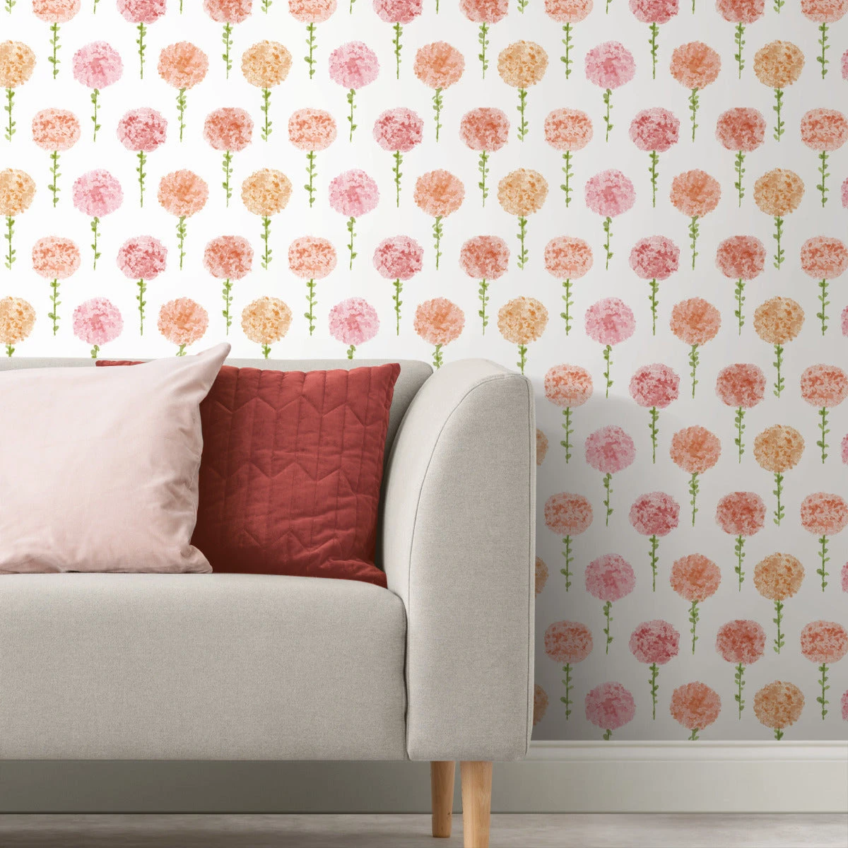 Roommates Mum Floral Peel & Stick Wallpaper In Pink 2 Roommates Mum Floral Peel & Stick Wallpaper In Pink - Image 2