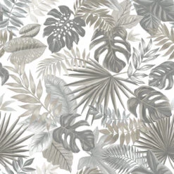 Roommates Palm Frond Toss Peel & Stick Wallpaper In Grey