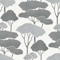 Roommates Umbrella Pines Grey Peel & Stick Wallpaper