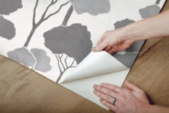 Roommates Umbrella Pines Grey Peel & Stick Wallpaper -Roommates RMK12062WP Peel