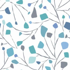 Roommates Terrazzo Branch Blue Peel & Stick Wallpaper