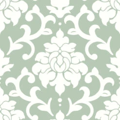 Roommates Damask Green Peel & Stick Wallpaper