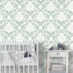 Roommates Damask Green Peel & Stick Wallpaper -Roommates RMK12116WP RS3