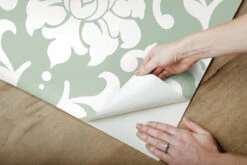 Roommates Damask Green Peel & Stick Wallpaper -Roommates RMK12116WP peel