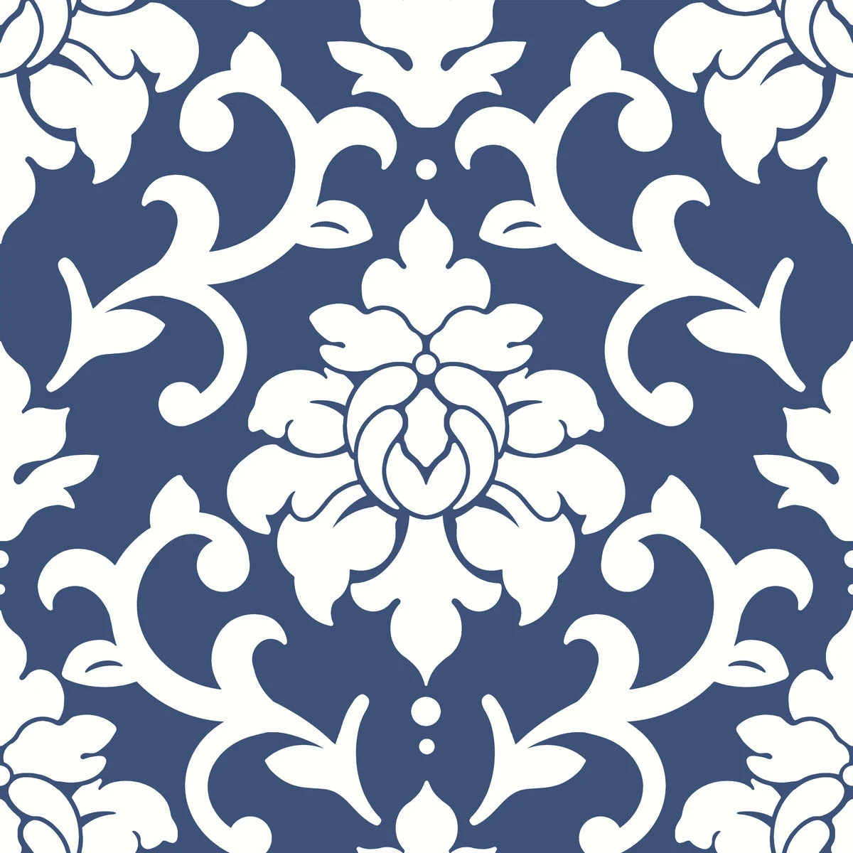 Roommates Damask Indigo Peel & Stick Wallpaper 1 Roommates Damask Indigo Peel & Stick Wallpaper