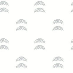 Roommates Rose Lindo Half Moon Grey Peel & Stick Wallpaper