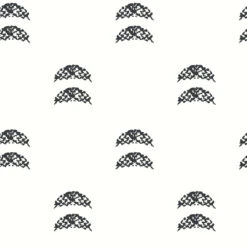 Roommates Rose Lindo Half-Moon Black Peel & Stick Wallpaper