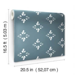 Roommates Rose Lindo Pressed Petals Denim Peel & Stick Wallpaper 6 Roommates Rose Lindo Pressed Petals Denim Peel & Stick Wallpaper -Roommates RMK12146WP Roll